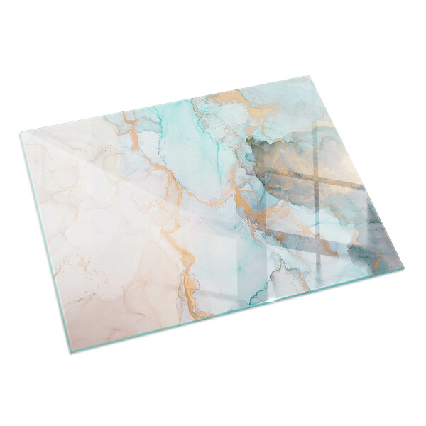 Rettangolare vetro sotto stufa Modello fluido astratto