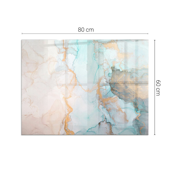 Rettangolare vetro sotto stufa Modello fluido astratto