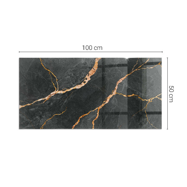 Rettangolare vetro sotto stufa Marmo elegante con venature