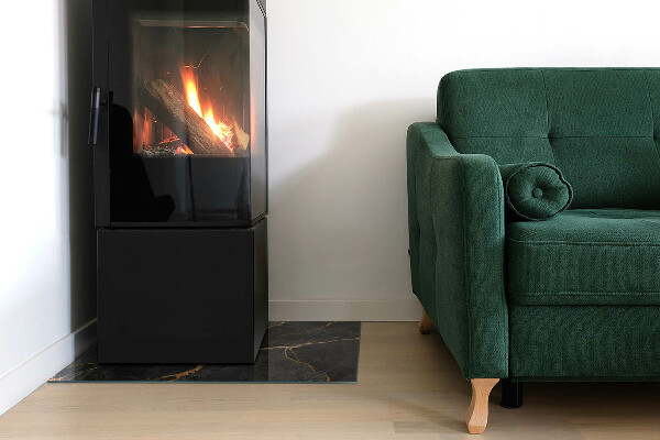 Rettangolare vetro sotto stufa Marmo elegante con venature