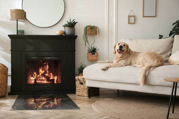 Rettangolare vetro sotto stufa Marmo elegante con venature