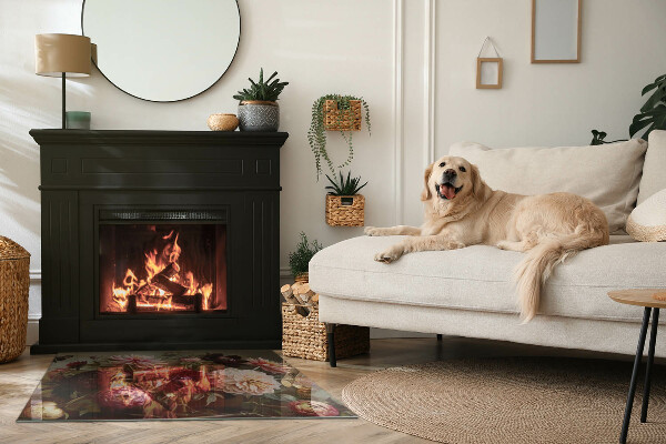 Rettangolare vetro sotto stufa Bouquet di fiori in dettaglio