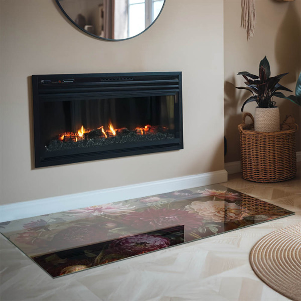 Rettangolare vetro sotto stufa Bouquet di fiori in dettaglio