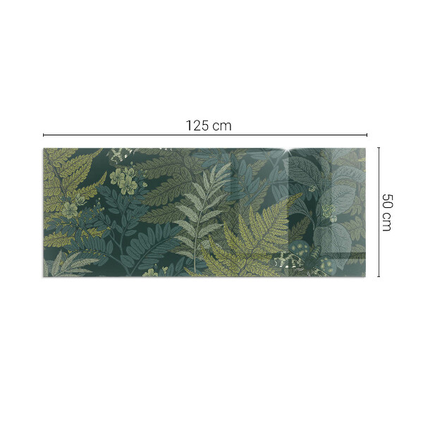 Rettangolare vetro sotto stufa Motivi vegetali con farfalle