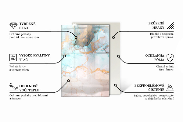 Rettangolare vetro sotto stufa Motivi vegetali con farfalle