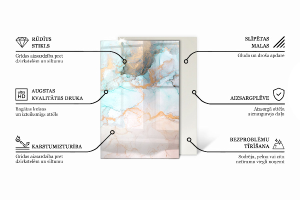 Rettangolare vetro sotto stufa Motivo in pietra con particelle