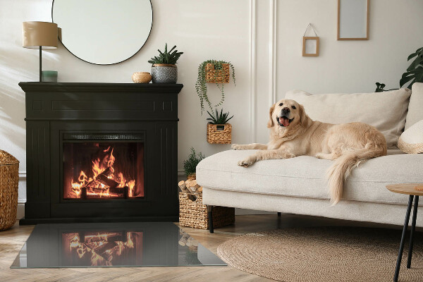 Rettangolare vetro sotto stufa Colore Grigio-marrone