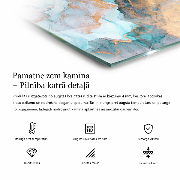 Rettangolare vetro sotto stufa Colore Marrone chiaro