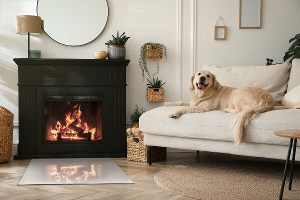 Rettangolare vetro sotto stufa Colore Rosa pallido