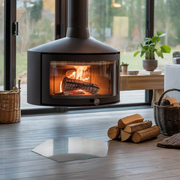 Esagonale vetro sotto stufa Texture in cemento con effetto