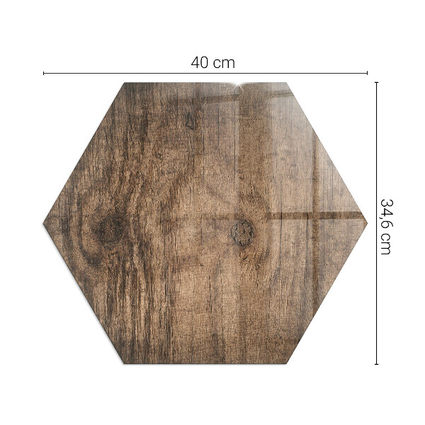 Esagonale vetro sotto stufa Motivo in legno naturale