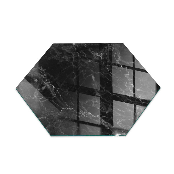 Esagonale vetro sotto stufa Elegante motivo in marmo