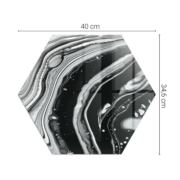 Esagonale vetro sotto stufa Onde e linee astratte