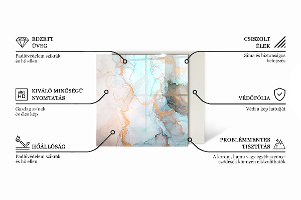 Esagonale vetro sotto stufa Colore Grigio-marrone
