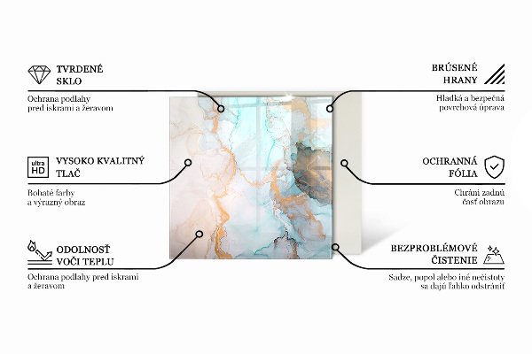 Esagonale vetro sotto stufa Colore Grigio-marrone