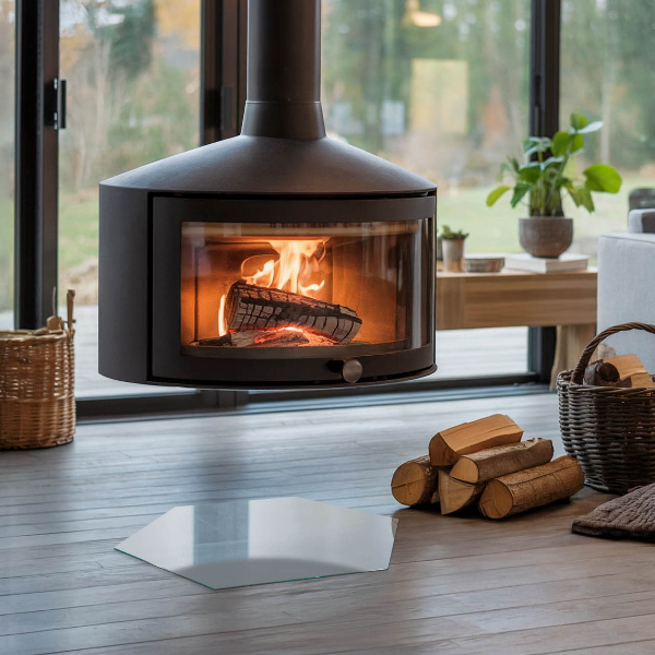 Esagonale vetro sotto stufa Colore grigio