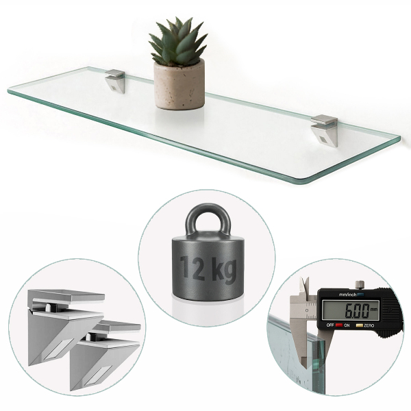 Mensola in vetro da parete 45x13 cm