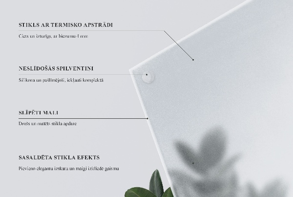 Piano per tavolo quadrato traslucido