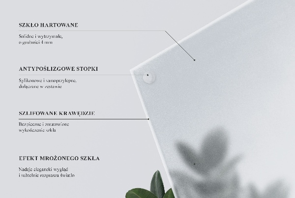 Piano per tavolo quadrato traslucido