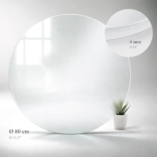 Top per tavolo rotondo in materiale traslucido