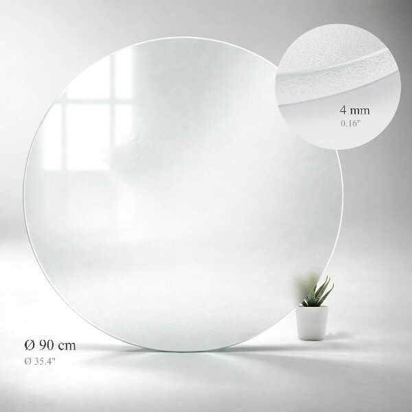 Top per tavolo rotondo in materiale traslucido