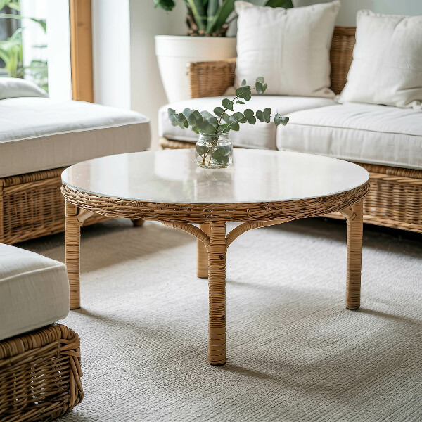 Top tavolo rotondo Bianco puro