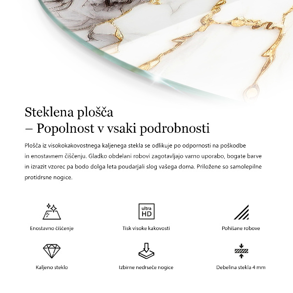 Top tavolo rotondo Elegante nero pieno