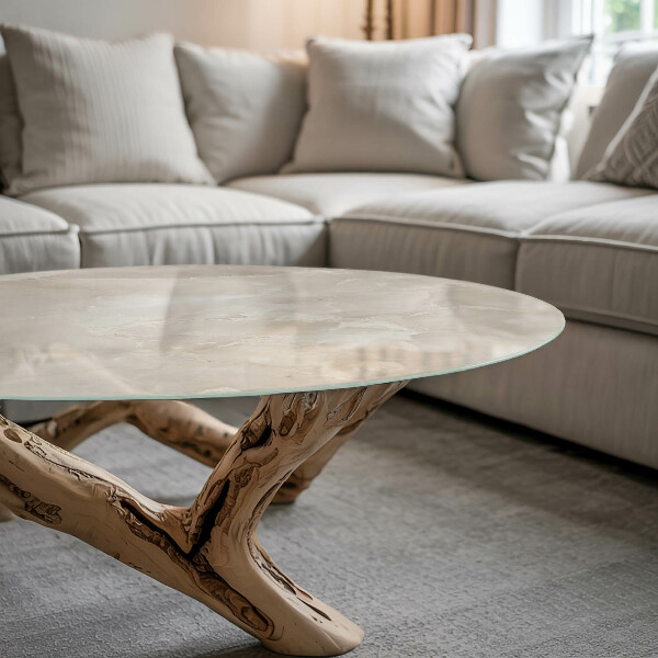 Top tavolo rotondo Composizione grafica in marmo