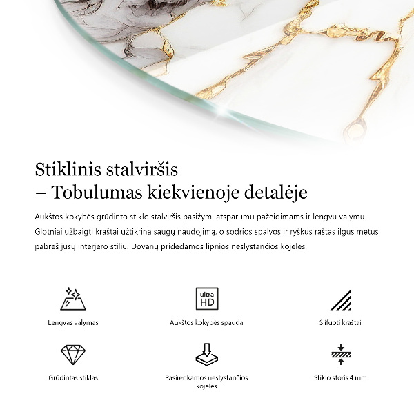 Top tavolo rotondo Composizione grafica in marmo