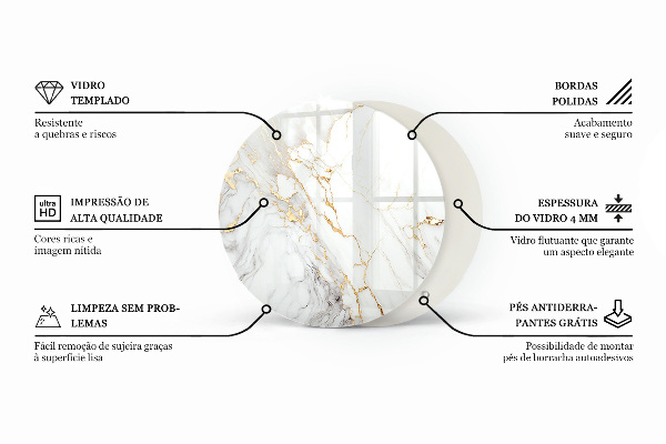 Top tavolo rotondo Composizione grafica in marmo