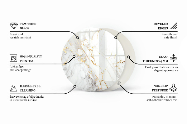 Top tavolo rotondo Composizione grafica in marmo