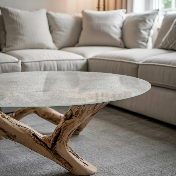 Top tavolo rotondo Graffi sulla superficie del calcestruzzo