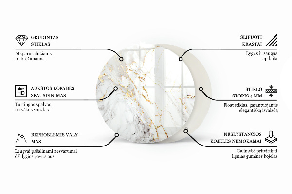 Top tavolo rotondo Elegante motivo forestale