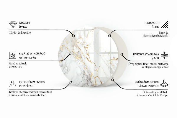 Top tavolo rotondo Venature del marmo nel design