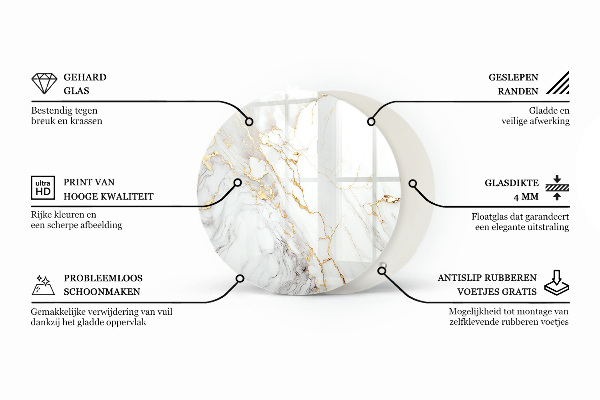 Top tavolo rotondo Venature del marmo nel design