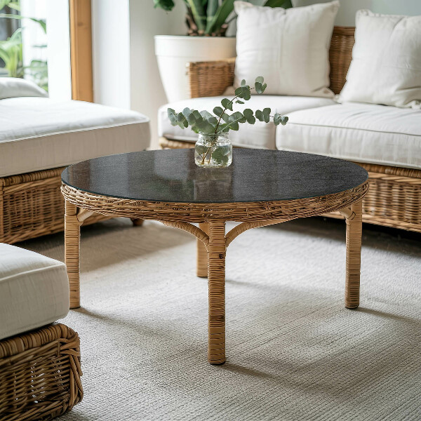 Top tavolo rotondo Motivo a trama di pietra