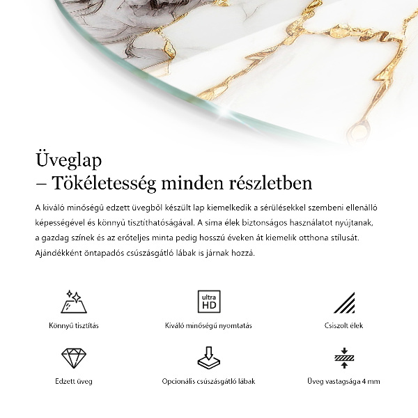 Top tavolo rotondo Motivo a trama di pietra