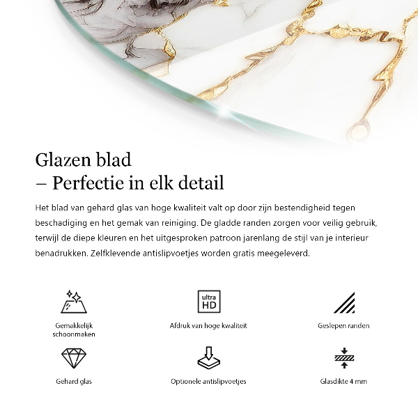 Top tavolo rotondo Motivo che imita il marmo