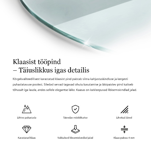 Piano rotondo per tavolo trasparente