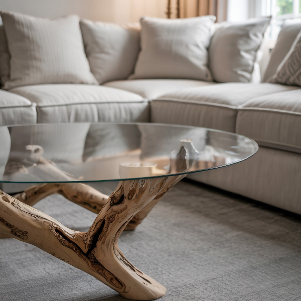 Piano rotondo per tavolo trasparente