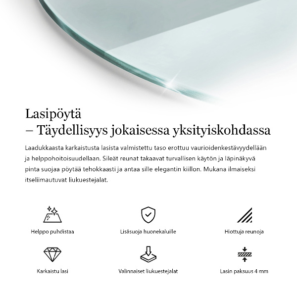 Piano rotondo per tavolo trasparente