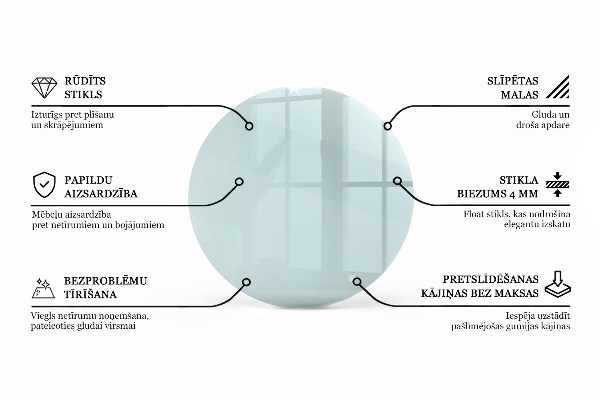 Piano rotondo per tavolo trasparente
