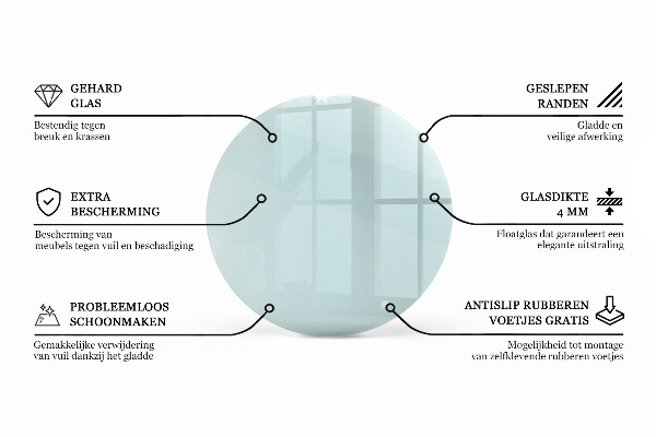 Piano rotondo per tavolo trasparente