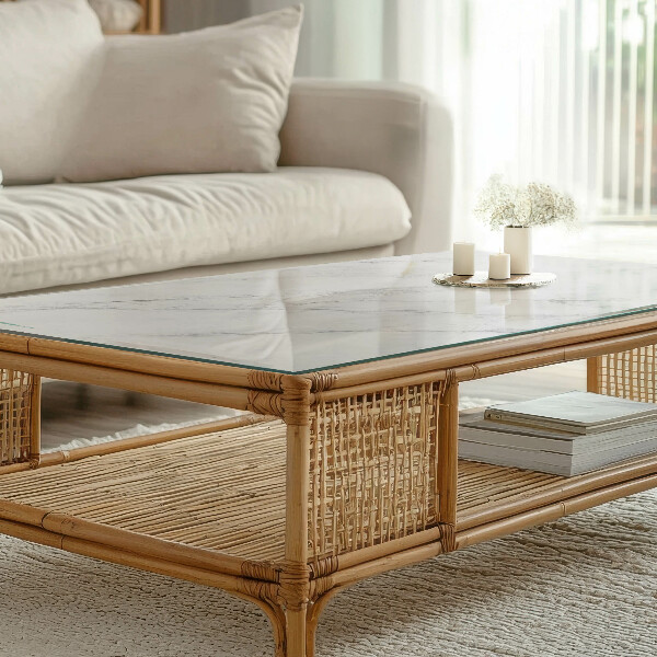 Piano del tavolo rettangolare Motivo che imita il marmo