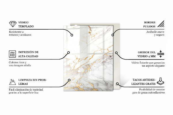 Piano del tavolo rettangolare Bianco puro