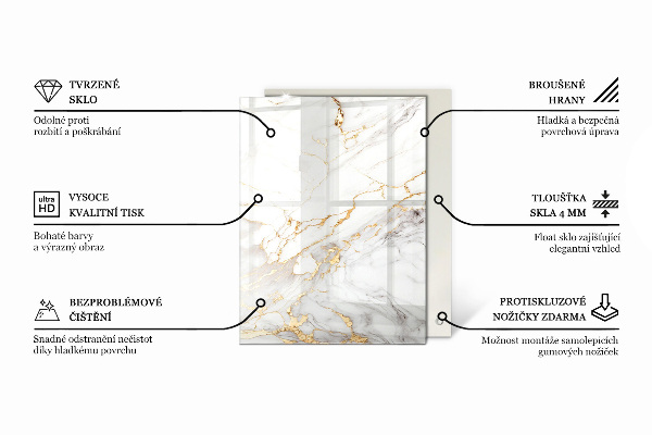 Piano del tavolo rettangolare Marmo con venature delicate