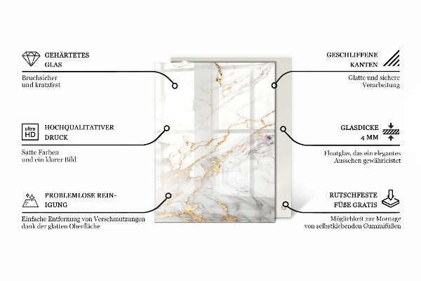 Piano del tavolo rettangolare Elegante motivo in marmo