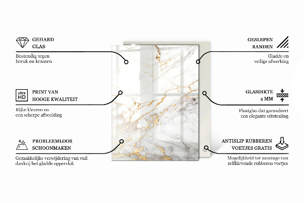 Piano del tavolo rettangolare Elegante motivo in marmo