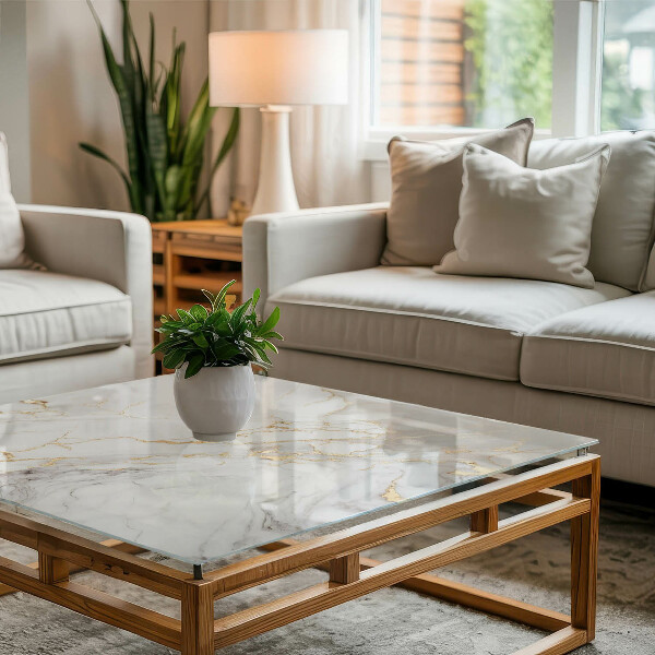 Piano del tavolo rettangolare Sottili venature di marmo