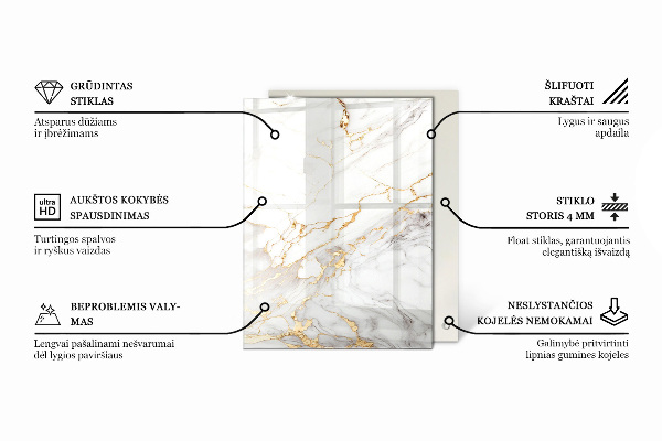 Piano del tavolo rettangolare Venature del marmo nel design